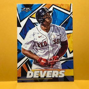 2021 Topps Fire Rafael Devers Base Card #2 Boston Red Sox